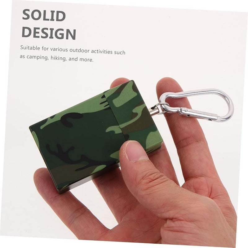 Portable Mini Ashtray Keychain Metal Windproof Pocket Size Outdoor Travel Cigarette Case - Image 3